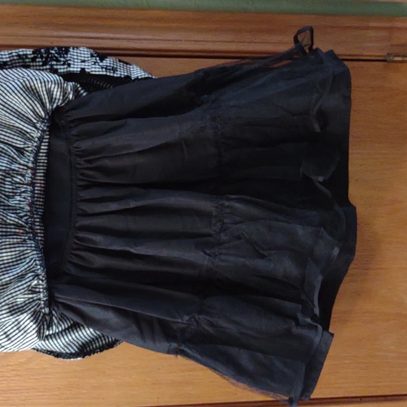 Marmellata Girls 4T fancy dress Gingham checked floral black red bow - Picture 6 of 7